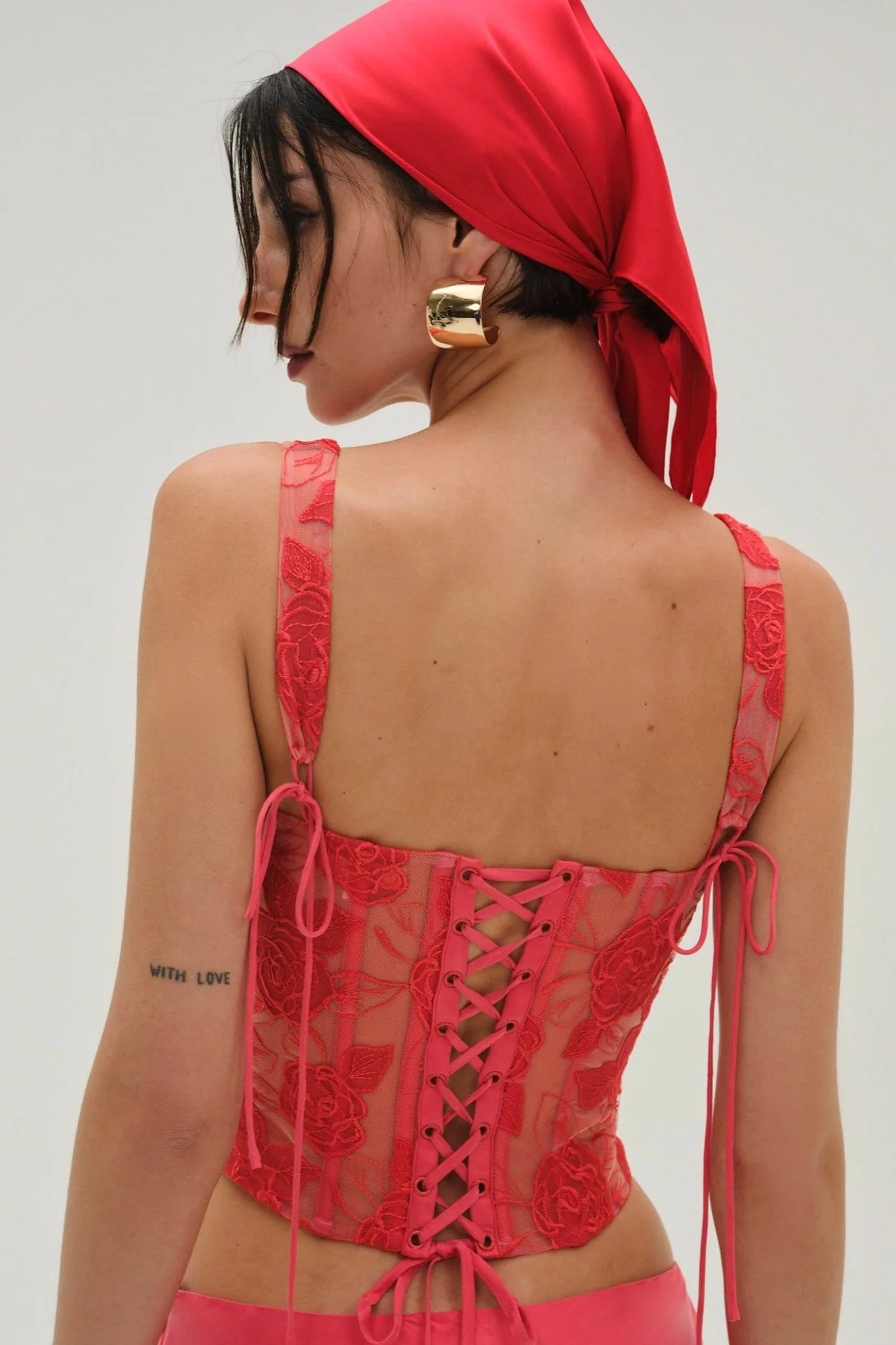 For Love and Lemons Cherry Embroidery discount Corset