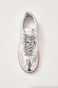 ALOHAS | Rife Shimmer Leather Sneaker - Silver/Cream