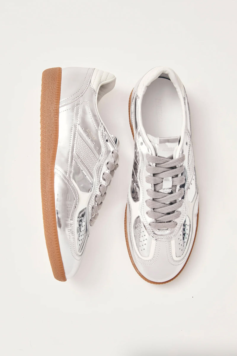 ALOHAS | Rife Shimmer Leather Sneaker - Silver/Cream