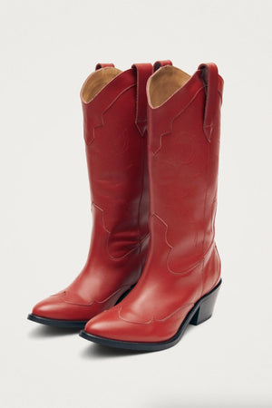 ALOHAS | Liberty Leather Boots - Red