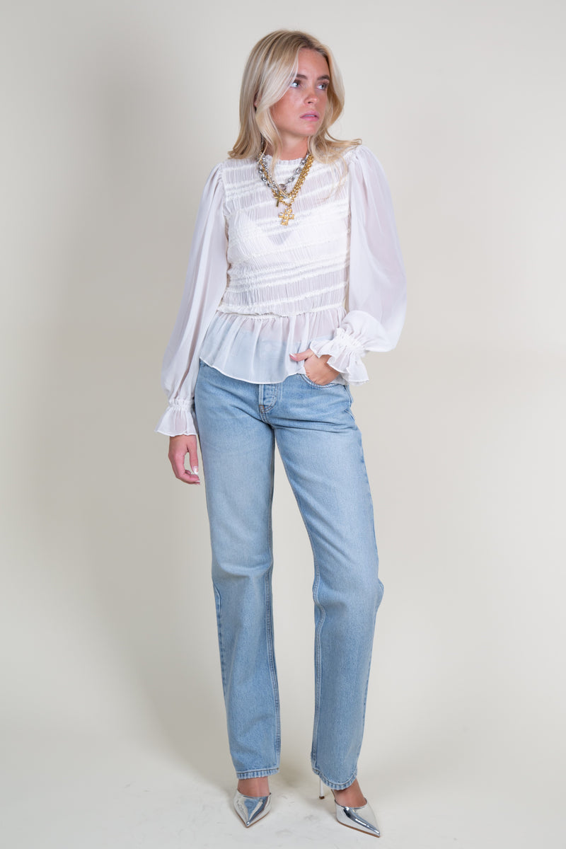 EN SAISON | For The Frill Of It Top - Ivory