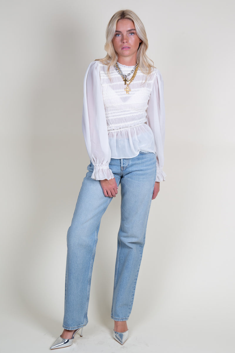 EN SAISON | For The Frill Of It Top - Ivory