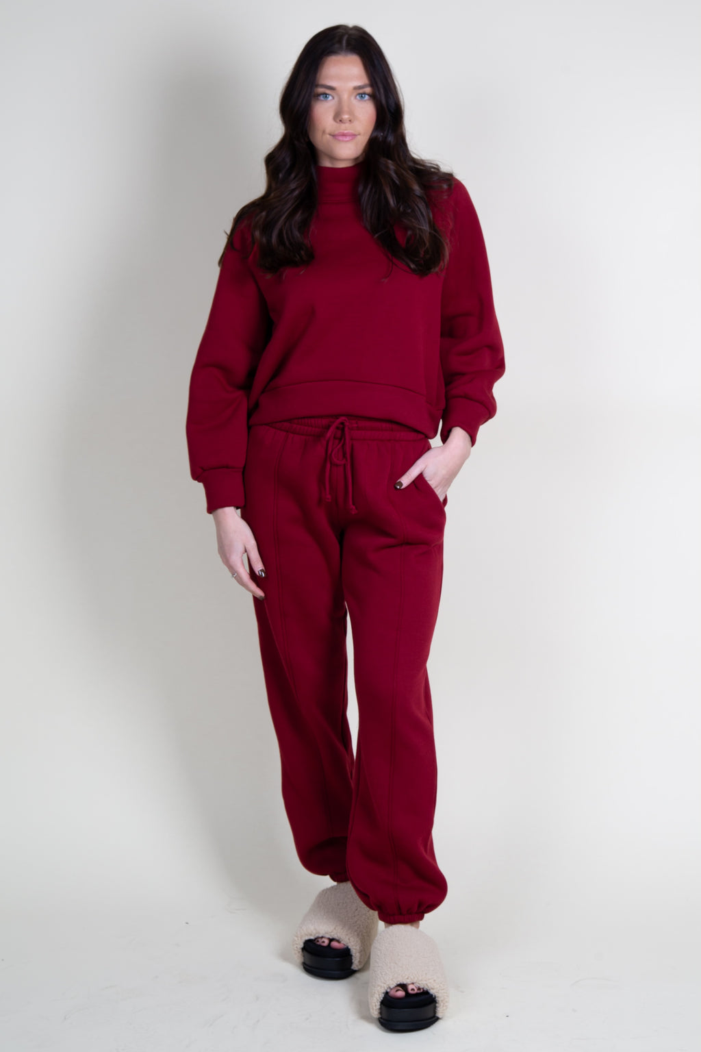 LNA | Jace Seamed Fleece Jogger - Blood