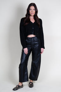 LNA | Horseshoe Bend Faux Leather Pant - Black