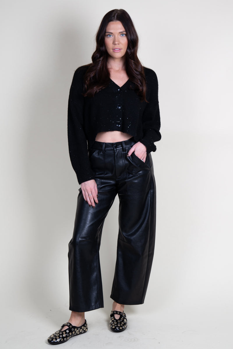 LNA | Horseshoe Bend Faux Leather Pant - Black