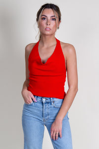 MON RENN | Cowrie Knit Top - Siren Red