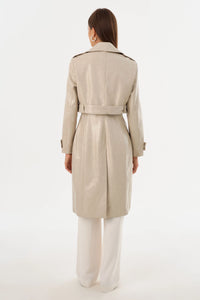 LAMARQUE | Katija Convertible Faux Leather Trench - Clay