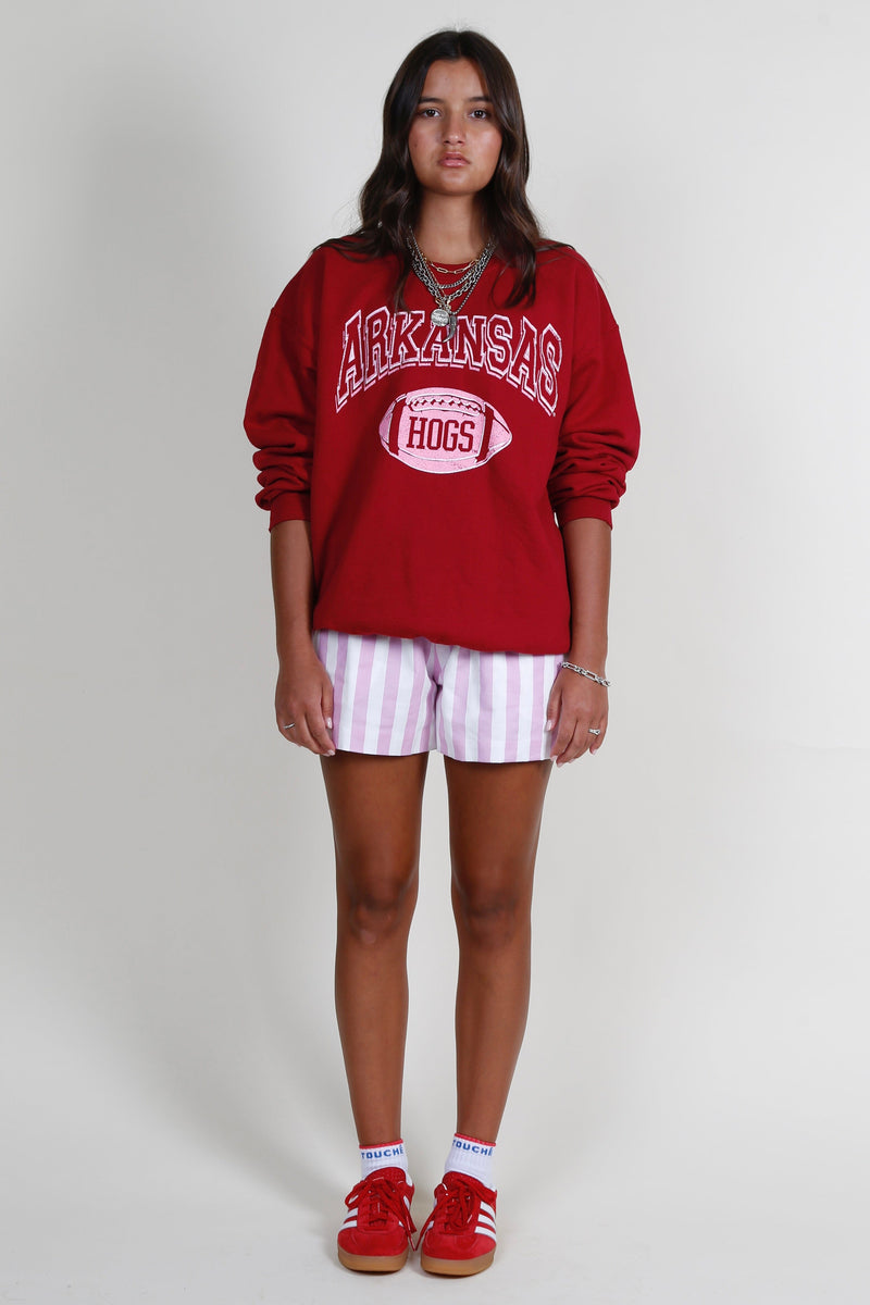 Razorbacks Football Thrifted Sweatshirt - Cardinal