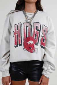 Hog Helmet Thrifted Sweatshirt - Sand