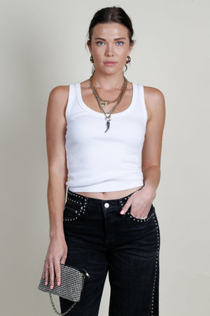 ENZA COSTA | Supima Bold Tank - White