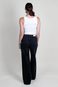 RE/DONE | Studded Mid Rise Wide Leg - Black