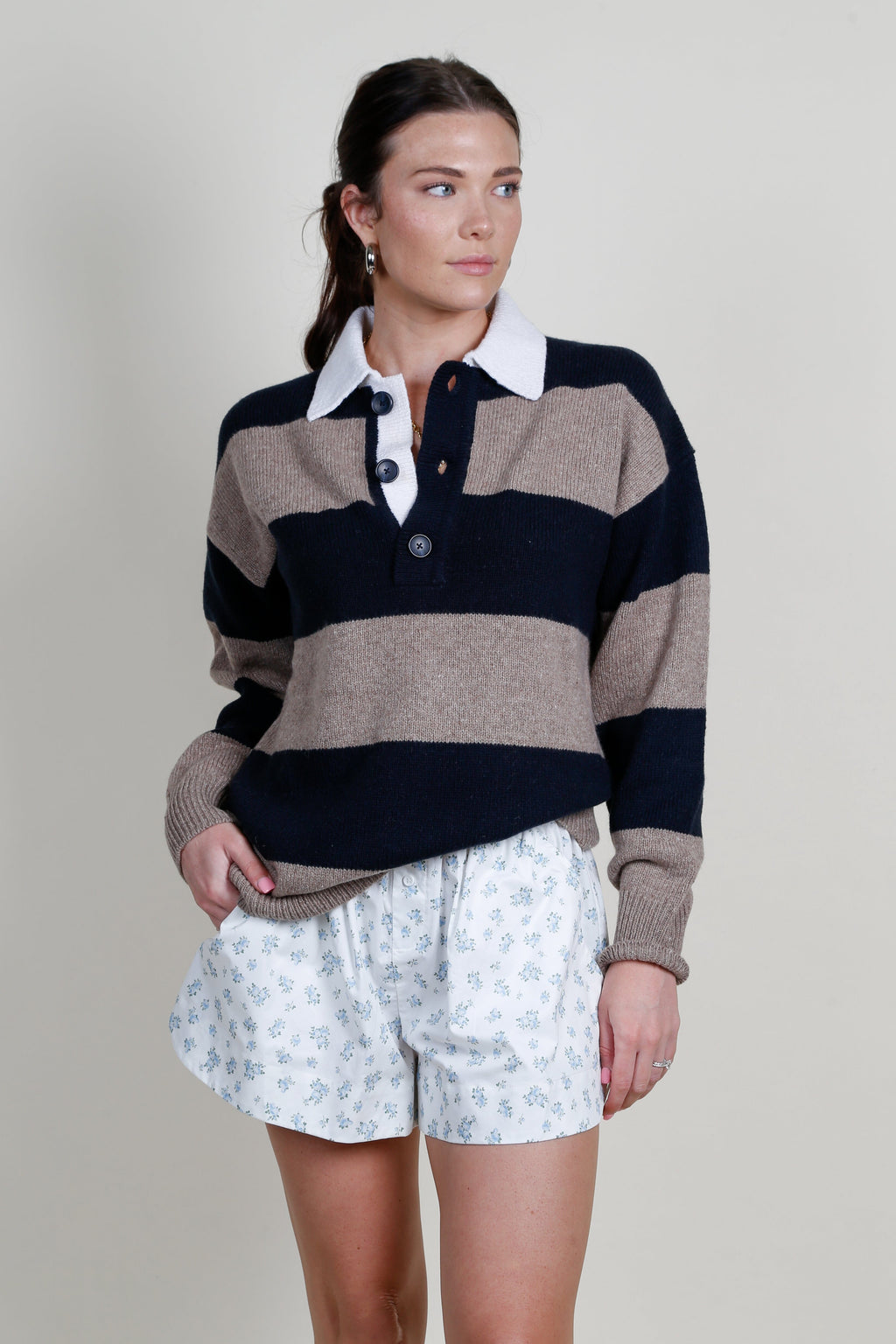 A.L.C. | Mason Sweater - Navy \ Milk Tea