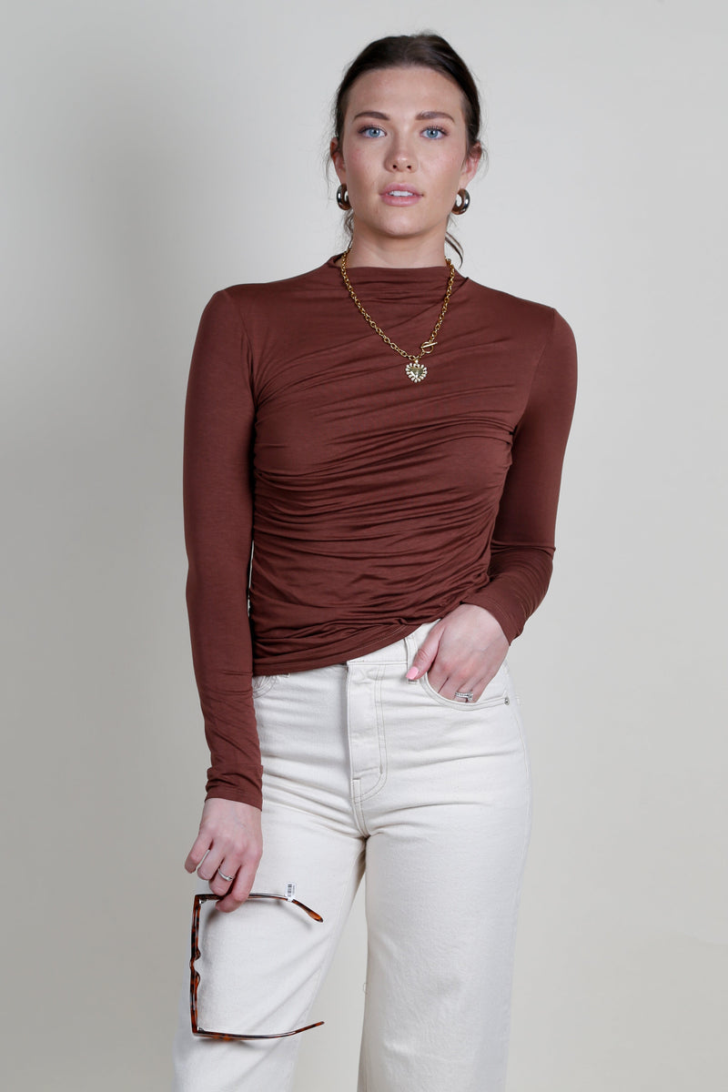 ENZA COSTA | Longe Sleeve Twist Top - Nutshell