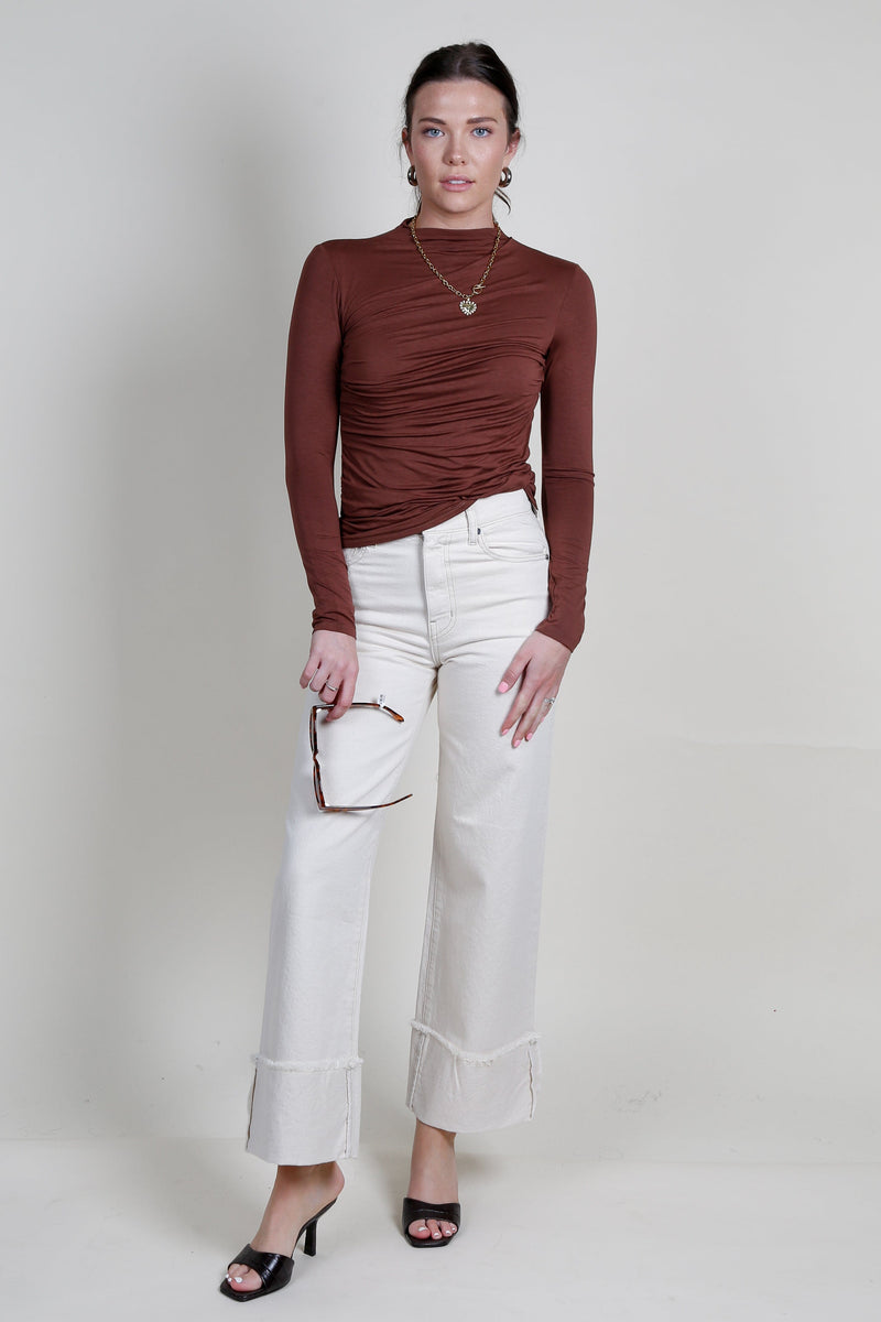 ENZA COSTA | Longe Sleeve Twist Top - Nutshell