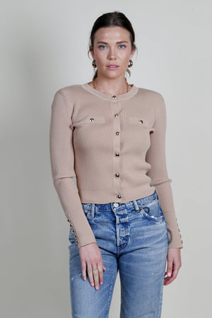 GENERATION LOVE | Pennie Rib Cardigan - Camel