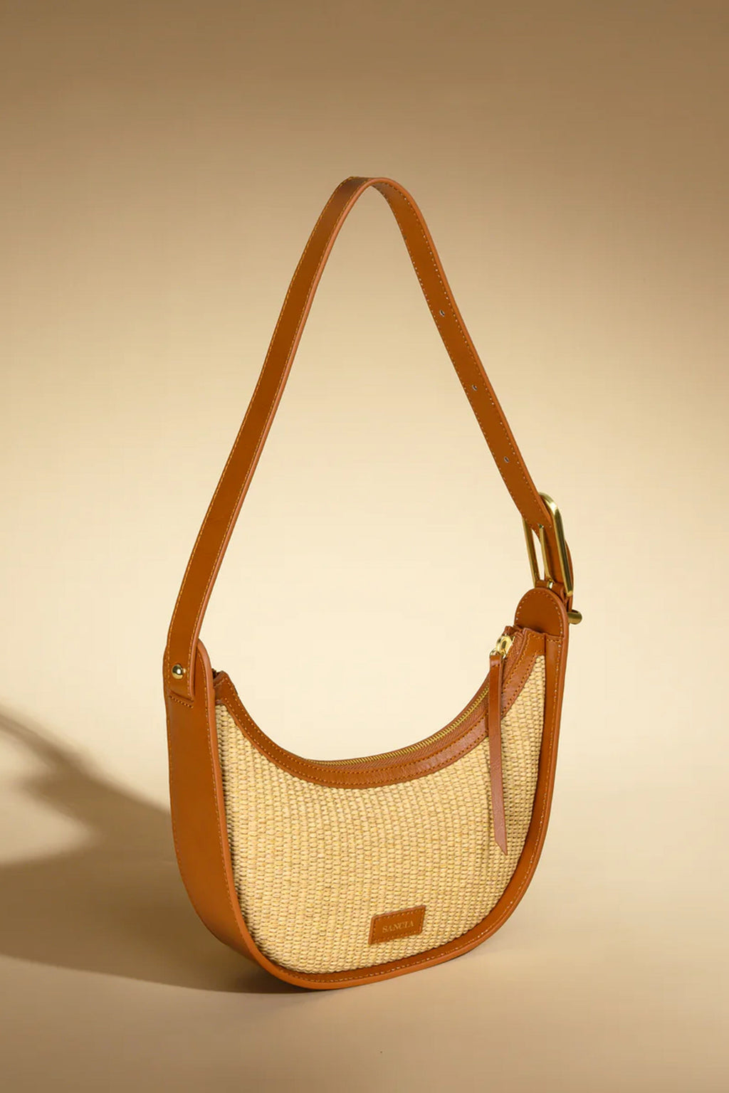 SANCIA | The Luna Bag - Cognac Raffia