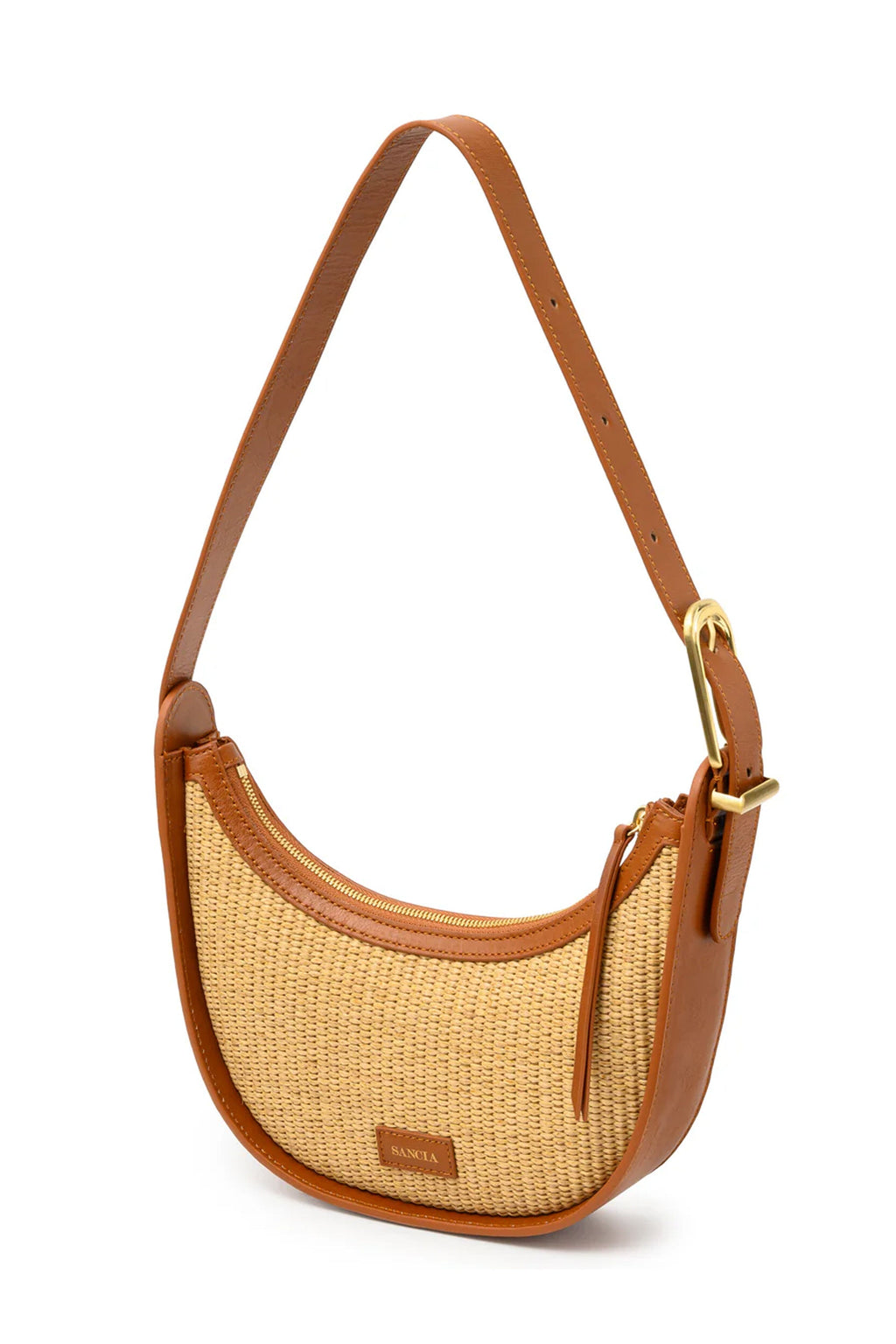 SANCIA | The Luna Bag - Cognac Raffia