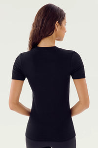 SPLITS59 | Louise Rib Short Sleeve - Black