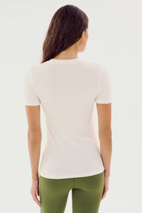 SPLITS59 | Louise Rib Short Sleeve - White