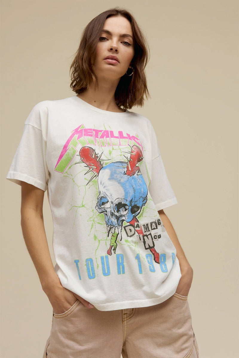 DAYDREAMER | Metallica Damage Inc Tour 1986 Merch Tee - Vintage White