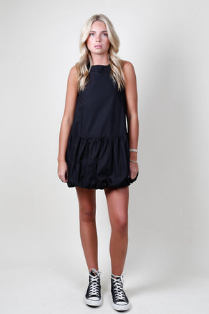 EN SAISON | Bubble Hem Mini Dress - Black