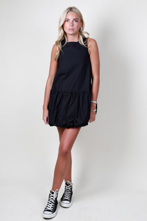 EN SAISON | Bubble Hem Mini Dress - Black