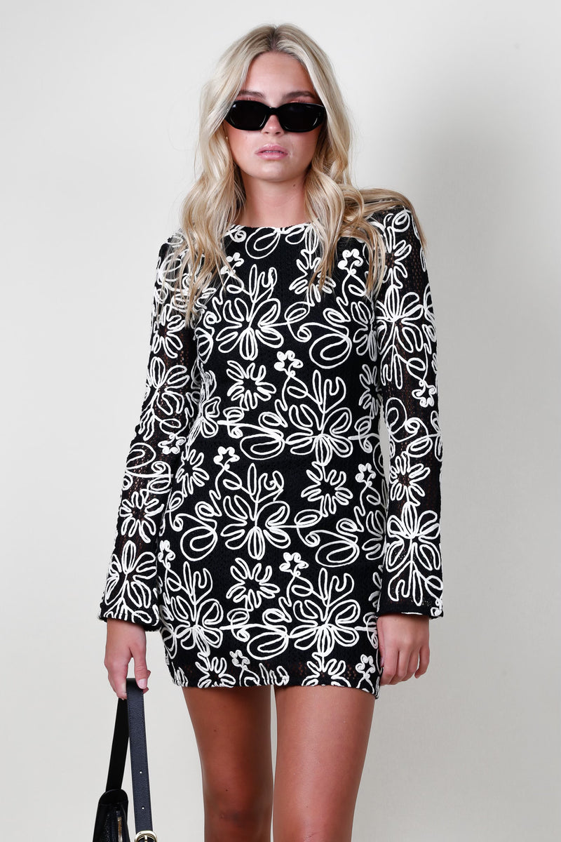 MON RENN | Kamali Mini Dress - Black/White