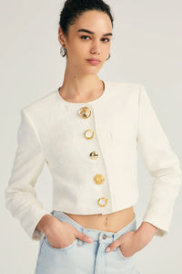 DEREK LAM | Juliette Mixed Button Jacket - Eggshell