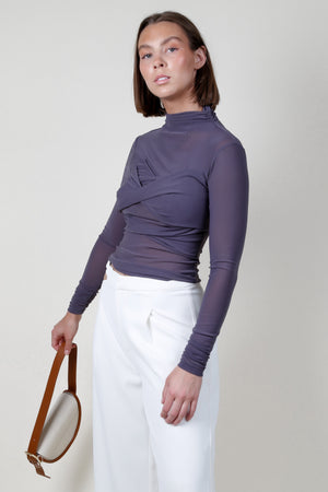 MISHA | Tamsin Mesh Top - Ash Grey