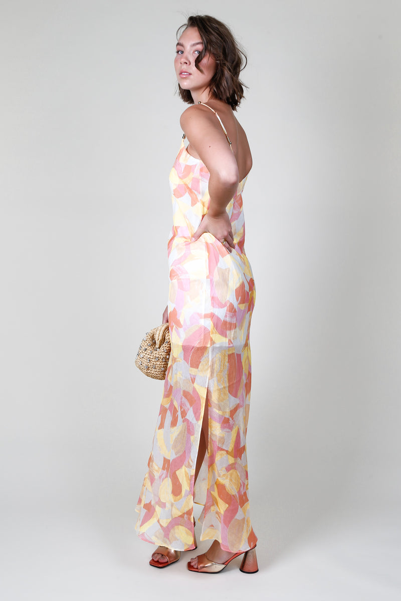 GENERATION LOVE | Marcella Abstract Maxi Dress - Prism Yellow