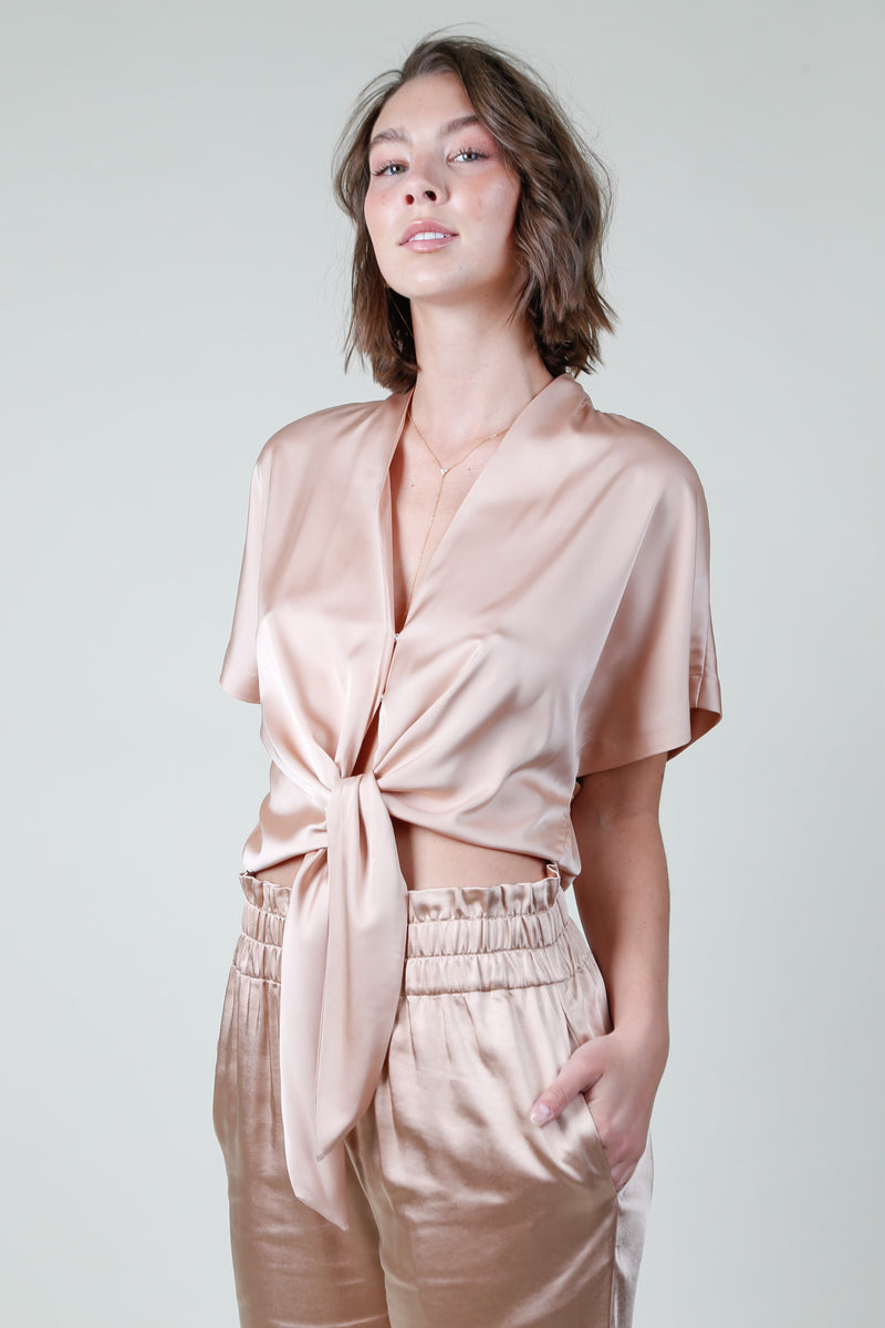 GENERATION LOVE | Caro Tie Front Blouse - Terracotta