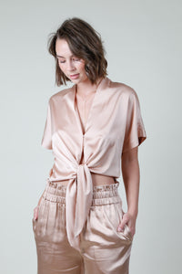 GENERATION LOVE | Caro Tie Front Blouse - Terracotta