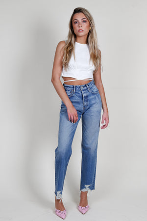 MOUSSY | MV Aripeka Wide Straight - Light Blue