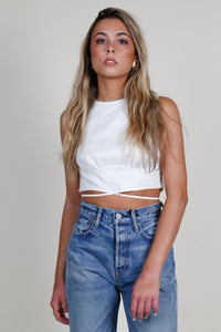 LUCY PARIS | Laurel Tie Top - White