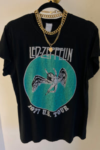 MADEWORN | Led Zeppelin 1977 U.S. Tour Crew Tee - Coal – Scarlet