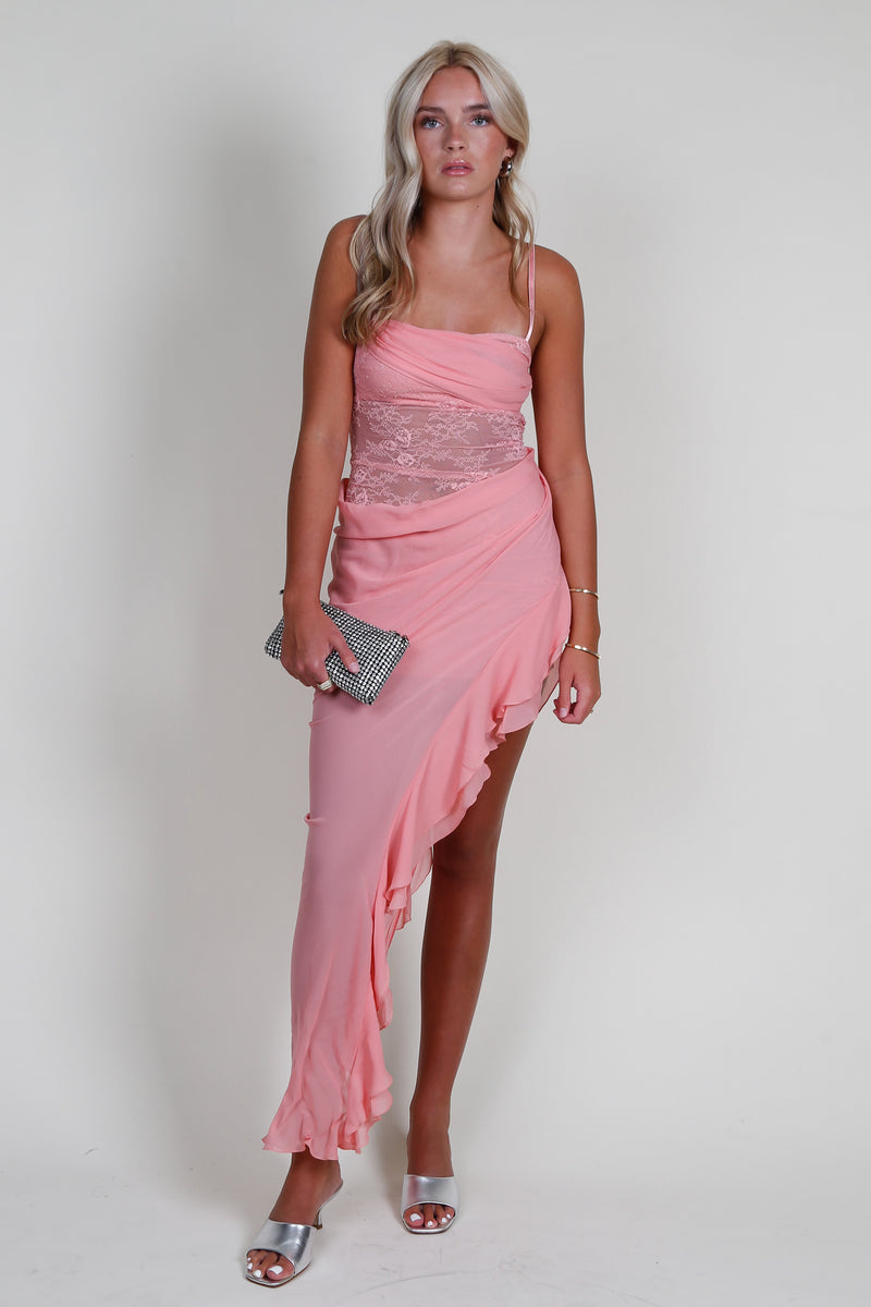 BEC + BRIDGE | Liv Asym Dress - Pink Sherbert