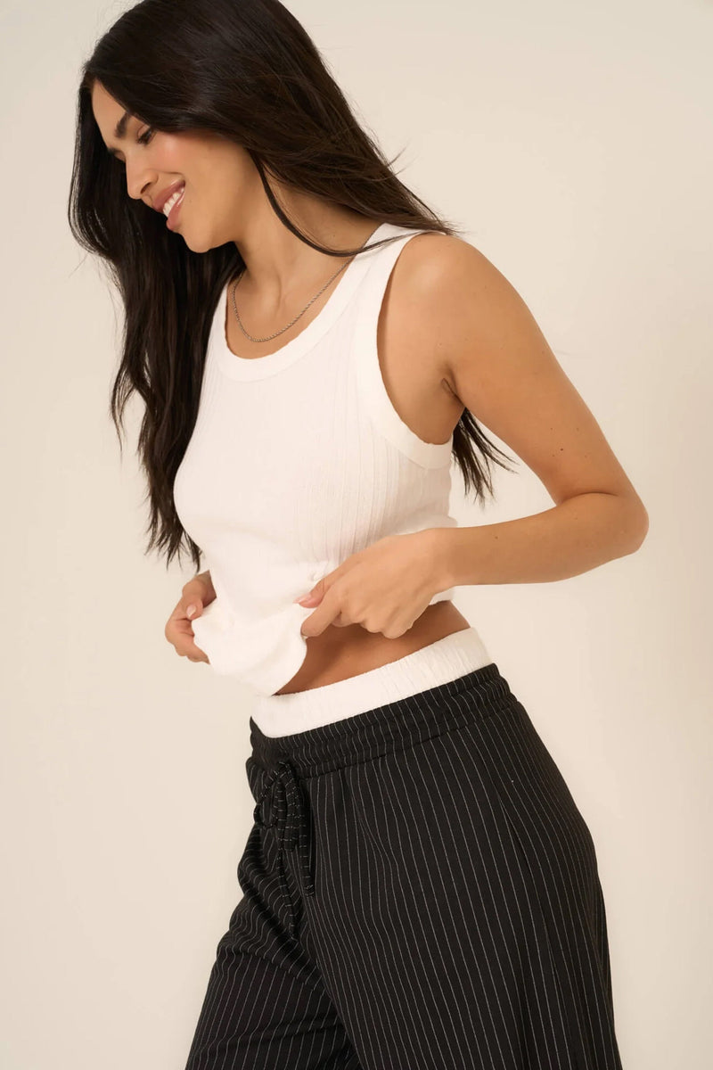 PROJECT SOCIAL T | Cooper Sweater Rib Tank - White