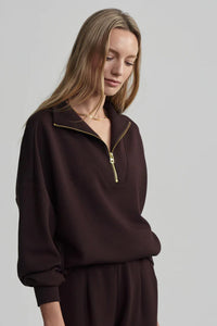 VARLEY | Hawley Half Zip Sweat - Coffee