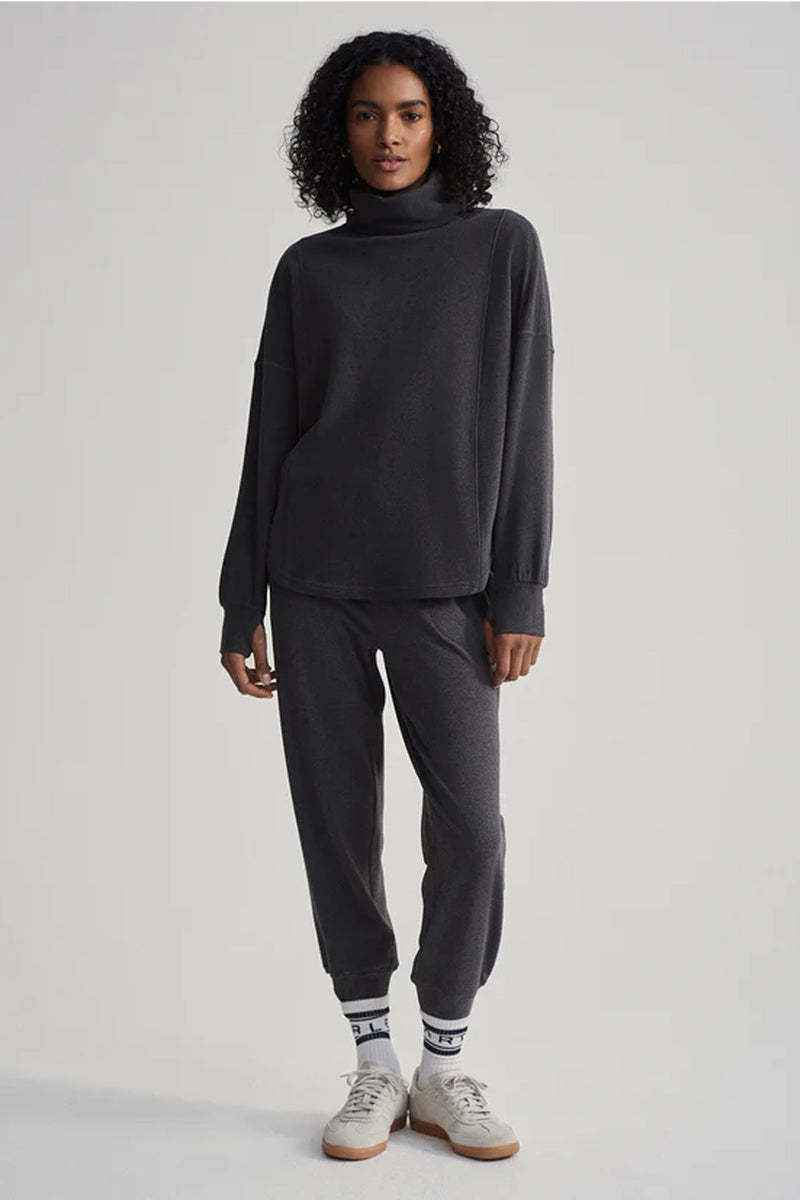 VARLEY | Rainer Roll Neck Jumper - Black Marl