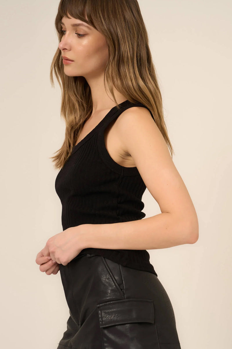 PROJECT SOCIAL T | Cooper Sweater Rib Tank - Black