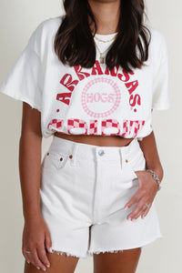 Recut AR Cinched Crop Tees - Off White