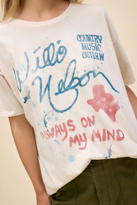 DAYDREAMER | Willie Nelson Always On My Mind Merch Tee - Dirty White